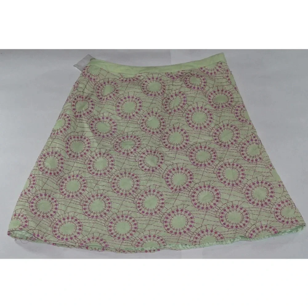 Edward Linen/Rayon A-Line Skirt Circles Size 12